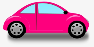 Pink Volkswagon Bug Car Clipart - Cartoon Volkswagen Beetle Pink #3968756