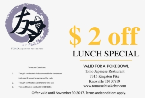 Lunch Special Poke Bowl $2 Off - Financial Times #3969497