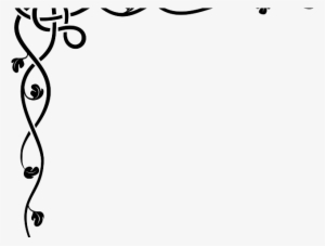 Decorative Border Clipart Vine - Black And White Border Design #3970661