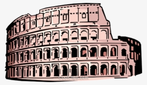 Coliseum In Rome Royalty Free Vector Clip Art Illustration - Roman Coliseum #3971037