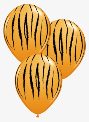 3 Tiger Print Latex Balloons - 6 Pack Jungle Tiger Stripes Latex Balloons #3972924