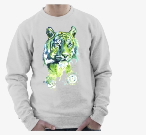 Sweatshirt With Kali Green Tiger Print #3972998