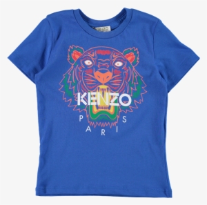 Picture Of Tiger Print T-shirt Royal Blue - Girl Scout Shirt #3973029