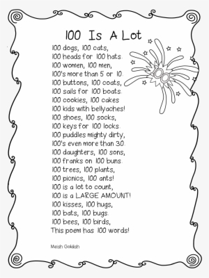 100th Day Poem - School #3974428