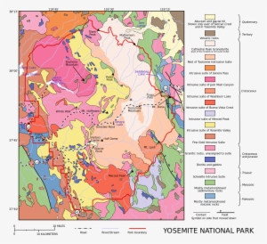 Map Of Cathedral Peak Granodiorite - Yosemite Timeline #3975208