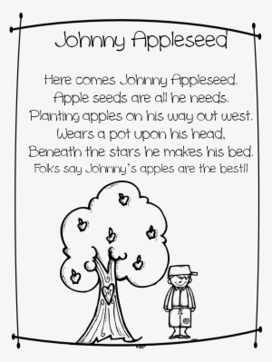 Poem Clipart Johnny Appleseed - Johnny Appleseed Coloring Page - Free 