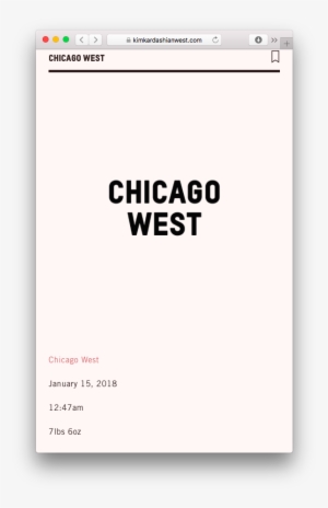 Kim Confirmed The Name On Her Website By Simply Posting - Chicago West #3976073