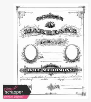 Vintage Marriage Certificate - Free Transparent PNG Download - PNGkey