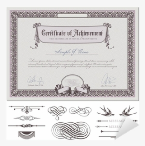 Romantic Certificate Template Sticker • Pixers® • We - Towcester Certificate Holder - Black 81⁄2"x11" Quantity(6) #3976977