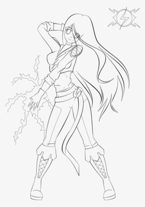 Anime Girl Coloring Pages Png - Coloring Anime Warrior Girl #3977044