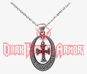 Celtic Hanging Cross Necklace - Roman Costume Red Tunic #3977537