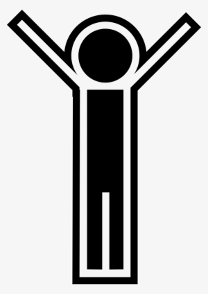 Person Standing With Arms Up Comments - Arms Up Icon Png #3979492