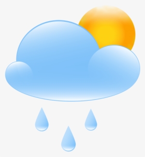 Free Png Partly Cloudy With Sun And Rain Weather Icon - Sun Rain Png #3980043