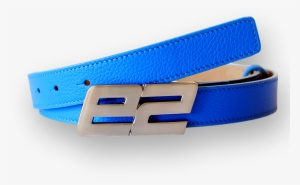 Aqua Blue Grain Leather Belt #3980976