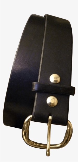 Plain Black Handcrafted Leather Belt - Buckle #3981078