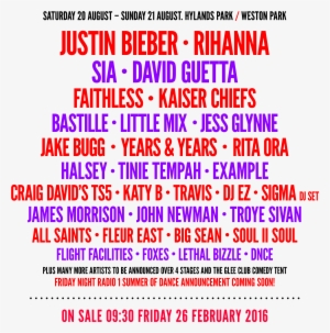 Rihanna And Justin Bieber Are The Official Headliners, - C Festival Line Up #3981320