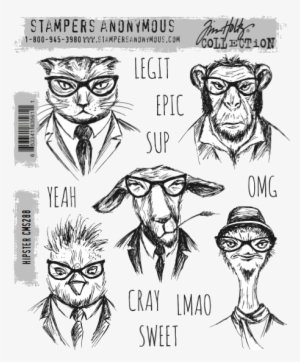 Stampers Anonymous Tim Holtz Rubber Stamps Hipster - Tim Holtz Hipster #3982608