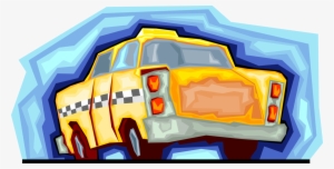 Vector Illustration Of Taxicab Taxi Or Cab Vehicle - Illustration #3982965