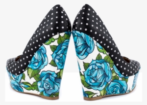 Black And White Polka Dots Floral Heels Platform Closed - Taylorsays Bonafide Black Pumps #3984140