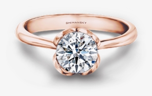Shimansky Rose Gold Diamond Rings - Rose Gold Ring Png #3986293