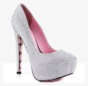 Silver Rhinestone Stiletto Heels - Taylor Says Women's My Bell - Silver - Size 7 #3989514