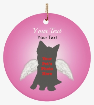 Personalised Dog Angel Ceramic Circle Ornament - Angel Tube Station #3991160