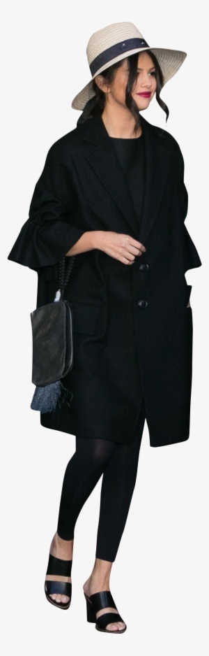 Selena Gomez Black Dress Png Image - Overcoat #3991828