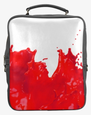 Glossy Red Paint Splash Square Backpack - Olive Green Paint Splatter #3992225
