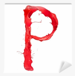 Red Paint Splash Letter "p" Isolated On White Background - Paint #3992335