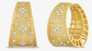 Roberto Coin 18k Yellow Gold Tapered Hoops With - Roberto Coin Princess Yellow Gold Diamond Hoop Earrings #3992560