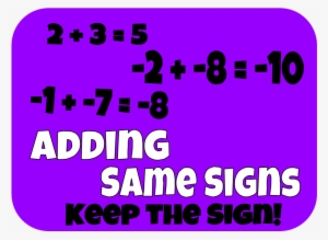 Adding Integers, Addition, En, Math, Number Operations, - Example Of Adding Integers With The Same Sign #3993534