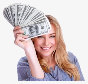 Check Cashing Money Services - Woman With Money Png #3995037