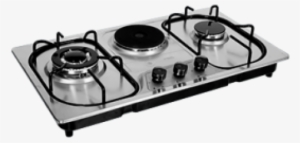 2 Gas 1 Electric Table Top Gas Cooker With Safety Device - Steel #3996342