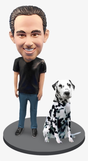 Custom Male With Custom Pet Dog Bobblehead - Dog #3998777