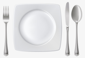 Plate Spoon Knife And Fork Png Clipart - Plate Spoon Fork Png #40195