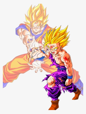 Pin By Santos Rodriquez On Tattoo Ideas - Goku And Gohan Father Son Kamehameha #40623