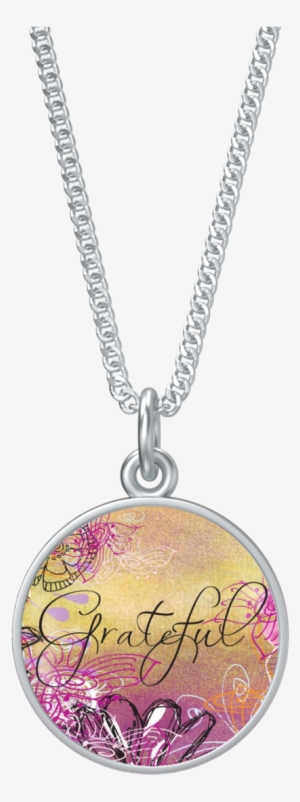 Grateful Round Silver Necklace - Necklace #41500