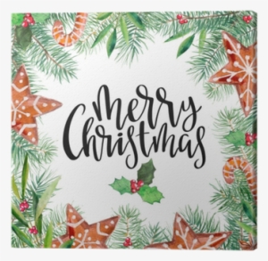 Merry Christmas Pattern, Gingerbread, Firtree, Olive, - Christmas Day #41572