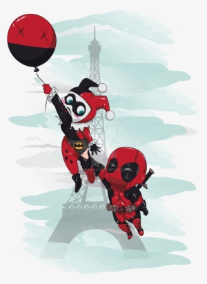I Had To Buy These 2 Poster Prints From James Mascia - Harley Quinn And Deadpool Cartoon #41654