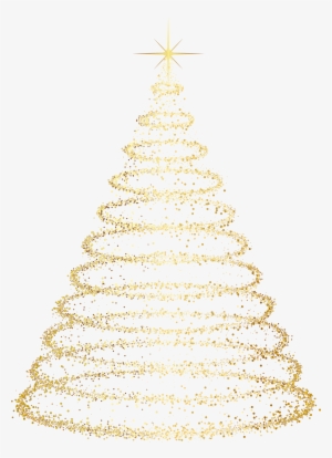 Gold Deco Christmas Tree Transparent Clip Art Image - Christmas Tree Png Transparent Background #41701