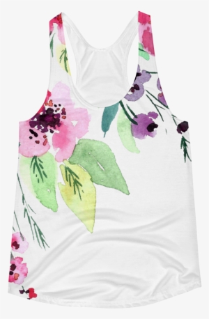 Watercolor Flowers Women's Racerback Tank - Watercolor Painting #41745