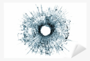 Bullet Hole In Glass Isolated On White Sticker • Pixers® - Bullet Hole In Glass Hd #41749