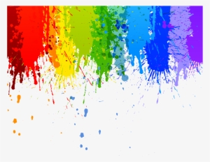Colour Splash Drip Transparent Background Watercolor - Splatter Paint Rainbow #41815