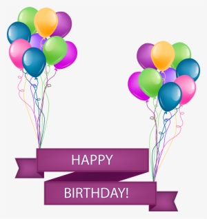 Happy Birthday Banner With Balloons Transparent Png #41939