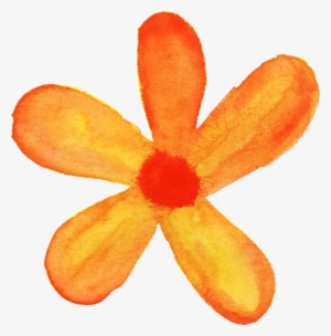 Flower Png Watercolor - Orange Flower Watercolor Png #42061