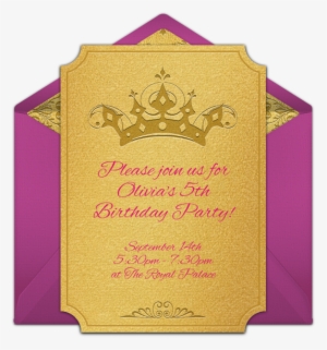 Free Birthday Party Invitation With A Princess Crown - Chrismukkah Invitations #42895