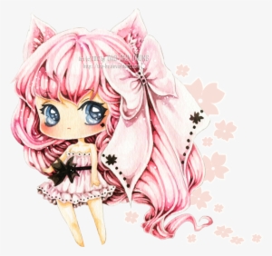 Black Sakura By Tho-be - Cute Chibi Girl Transparent Background #43025