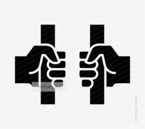 Vector Icon Of Hands Gripping Prison Bar - Hand Grip Grip Icon #43145
