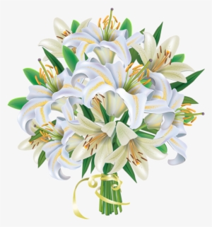 White Lilies Flowers Bouquet Png Image - White Flowers Bouquet Png #43535