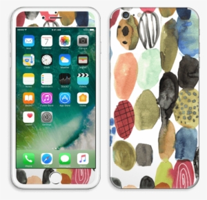 Dots Watercolor - Apple Iphone 7 Plus Tempered Glass Screen Protector #43656